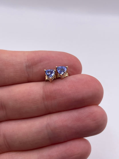 9ct gold tanzanite earrings