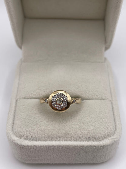 9ct gold diamond cluster ring
