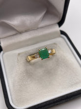 Load image into Gallery viewer, 18ct gold emerald and diamond ring
