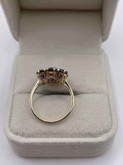 9ct gold iolite cluster ring