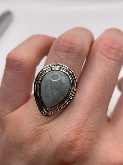 Silver gemstone ring