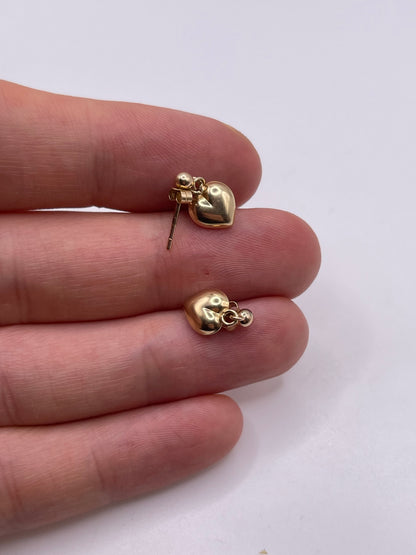 9ct gold heart earrings