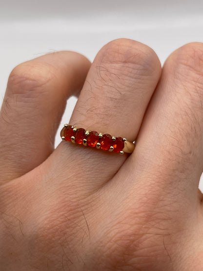 9ct gold fire opal ring