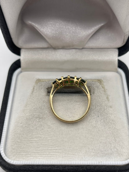 9ct gold diopside ring