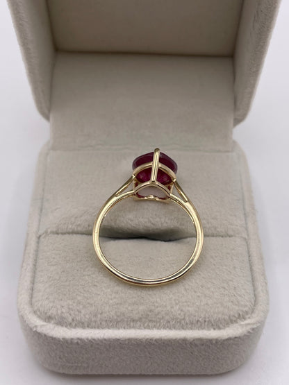 9ct gold ruby heart ring