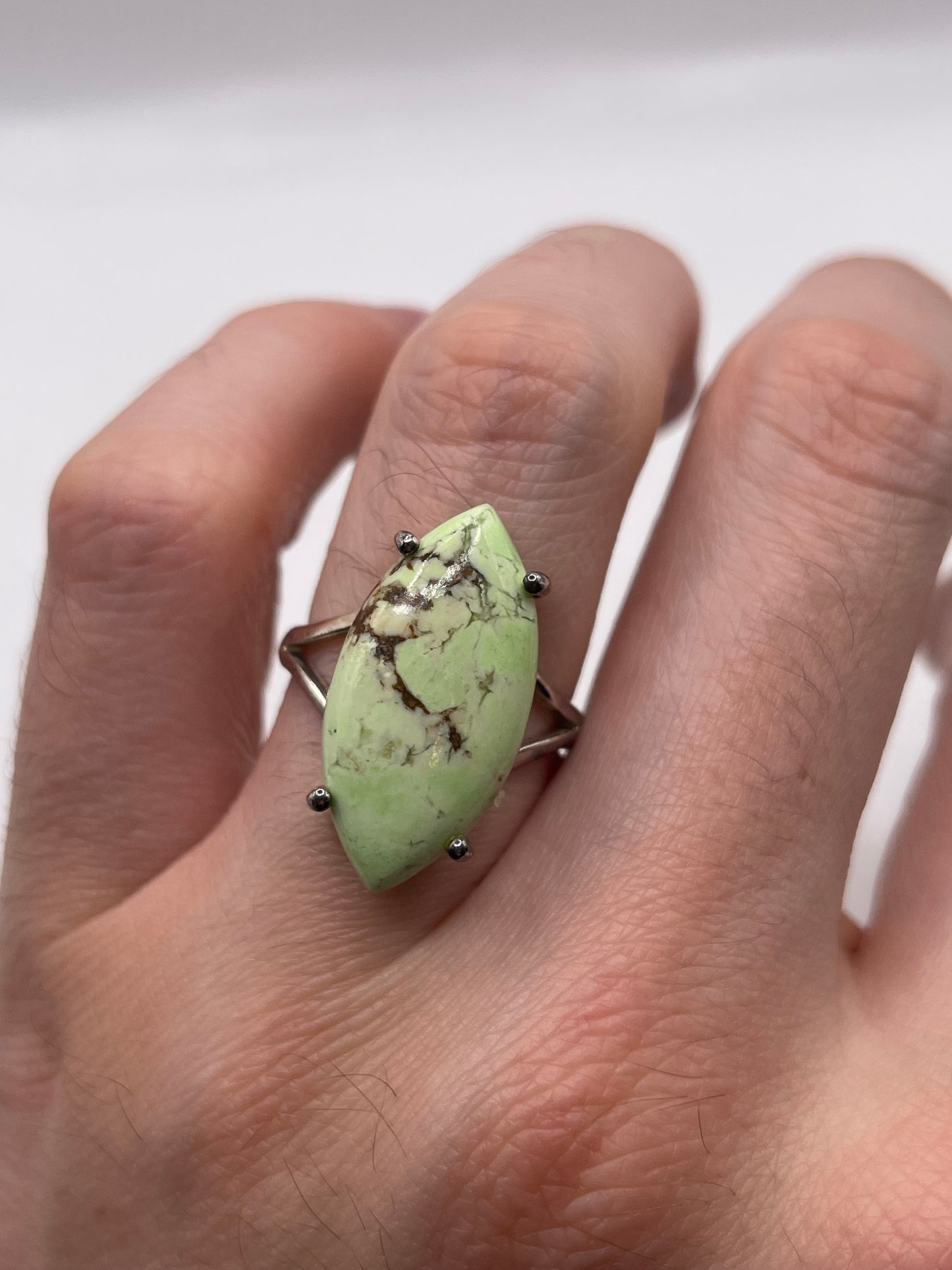 Silver gemstone ring