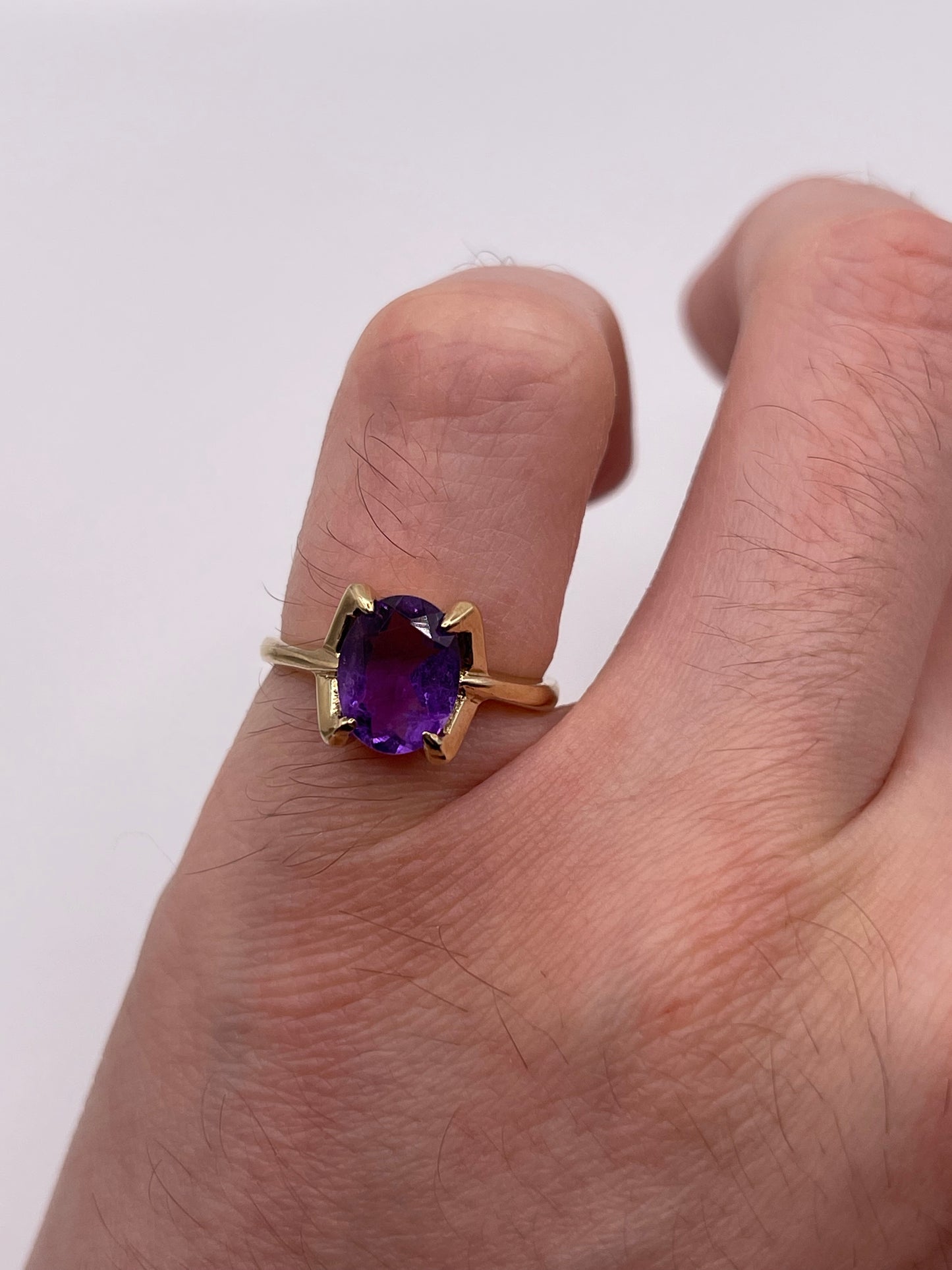 9ct gold amethyst ring