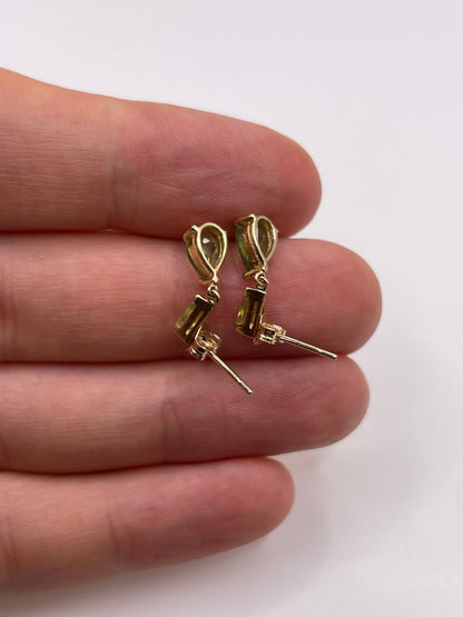 9ct gold quartz earrings