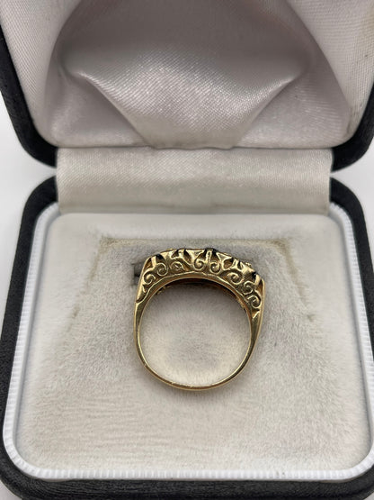 9ct gold sapphire and diamond ring