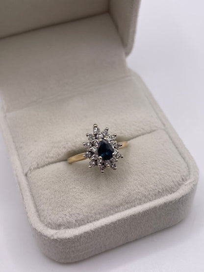 14ct gold sapphire and diamond ring