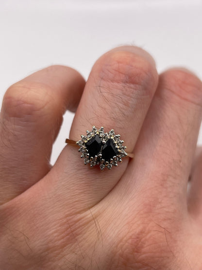 9ct gold sapphire and diamond ring