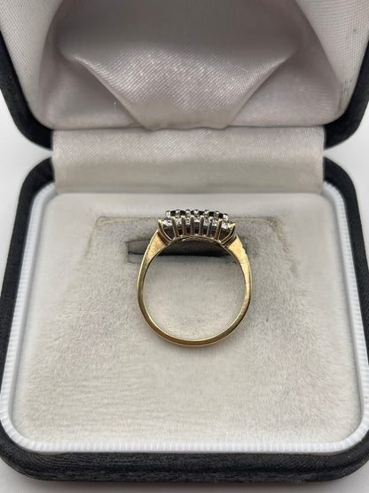 9ct gold sapphire and diamond ring