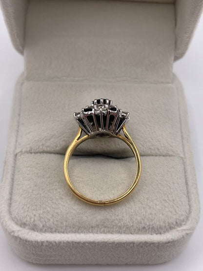 18ct gold sapphire and diamond cluster ring