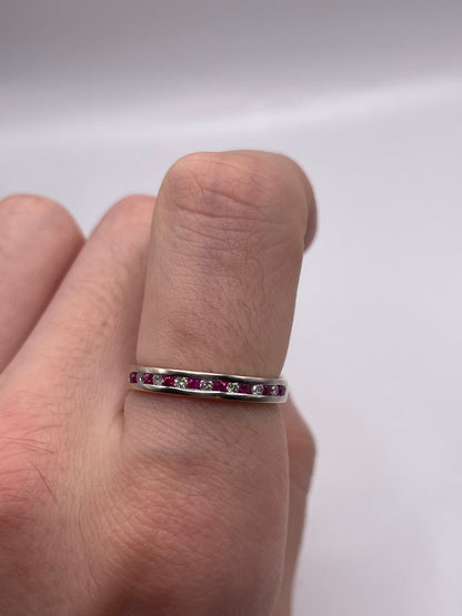 18ct white gold ruby and diamond ring