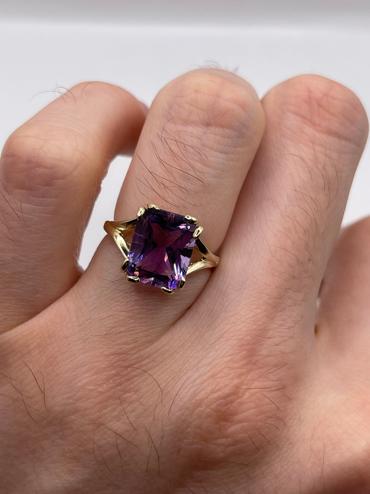 9ct gold amethyst ring