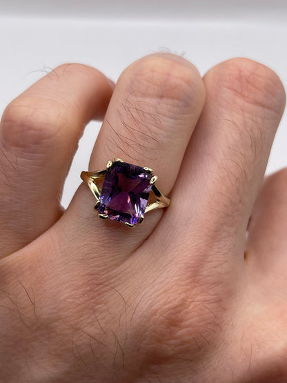 9ct gold amethyst ring