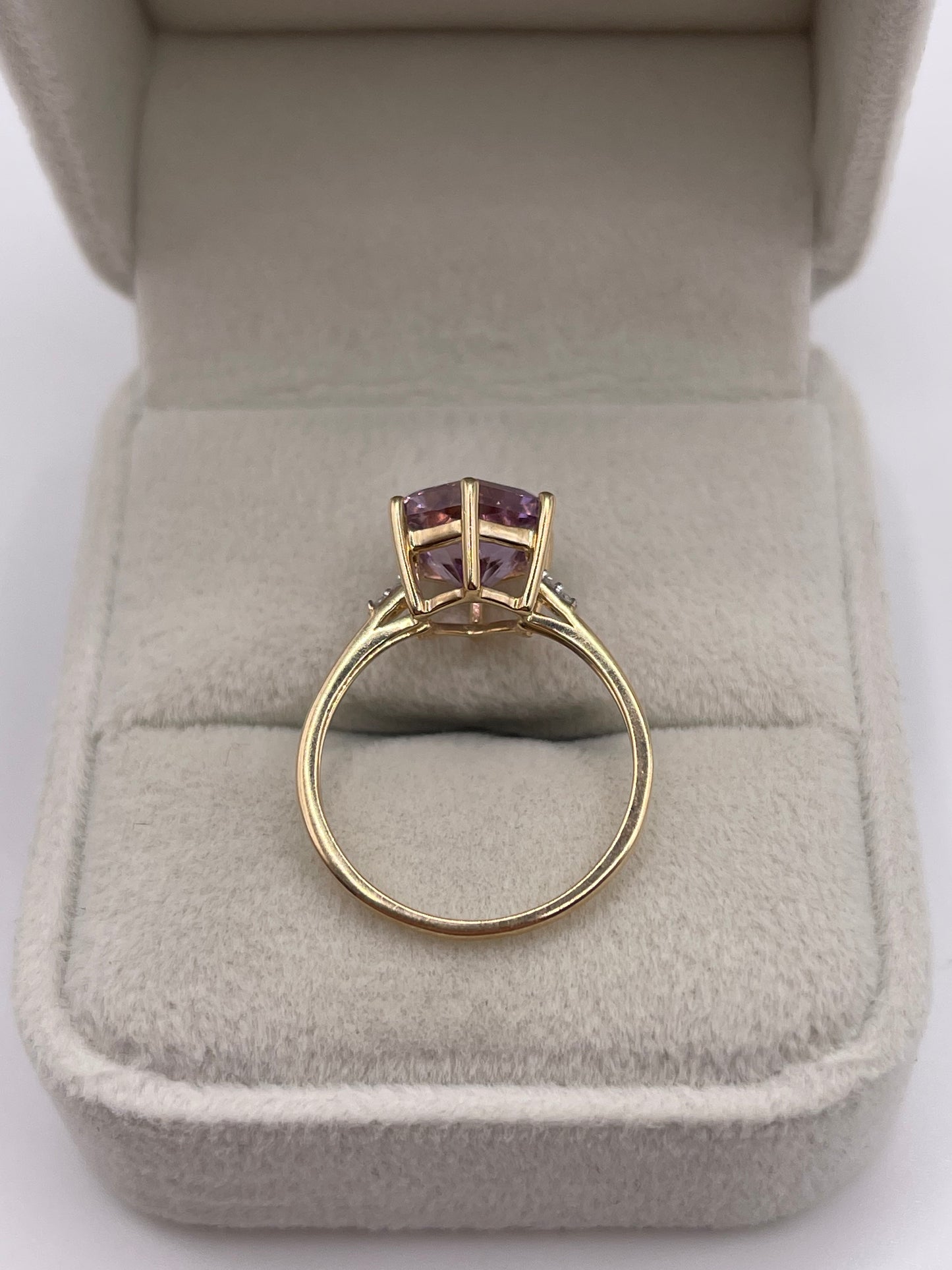 9ct gold ametrine and diamond ring