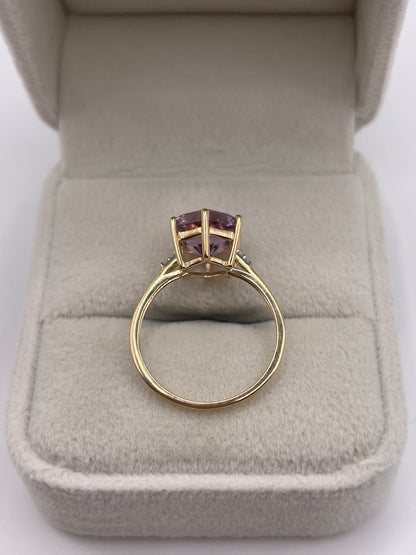 9ct gold ametrine and diamond ring