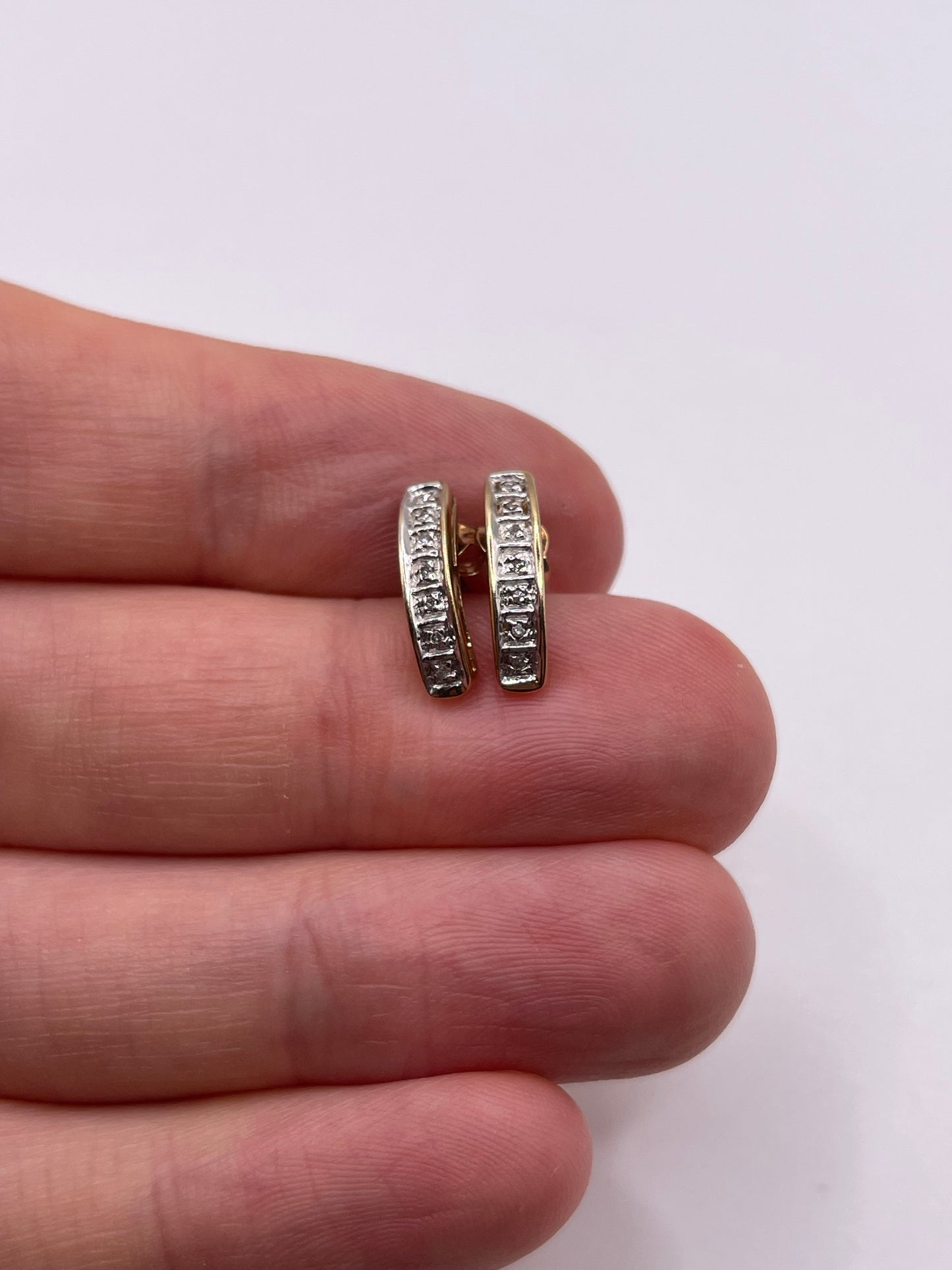 9ct gold diamond earrings