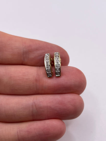9ct gold diamond earrings