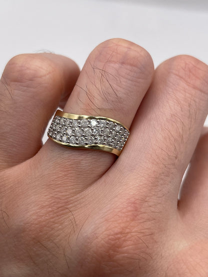 9ct gold diamond cluster ring