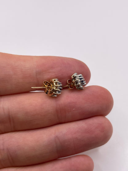 9ct gold sapphire and diamond earrings