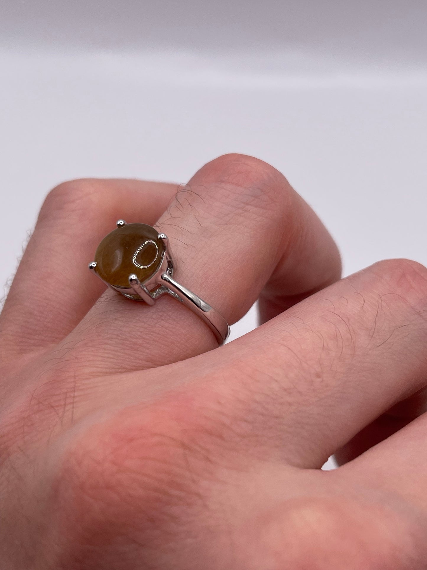 Silver gemstone ring