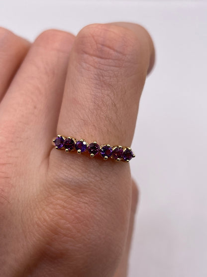 9ct gold garnet and amethyst ring