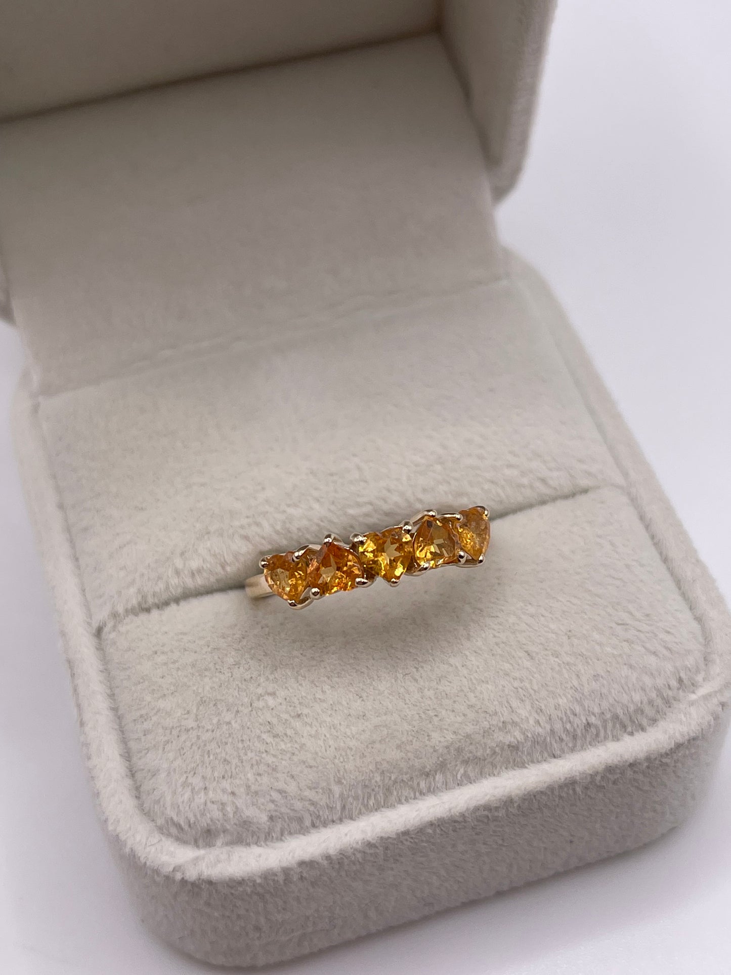 9ct gold orange sapphire ring