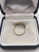 Load image into Gallery viewer, 9ct gold sapphire and diamond wishbone ring
