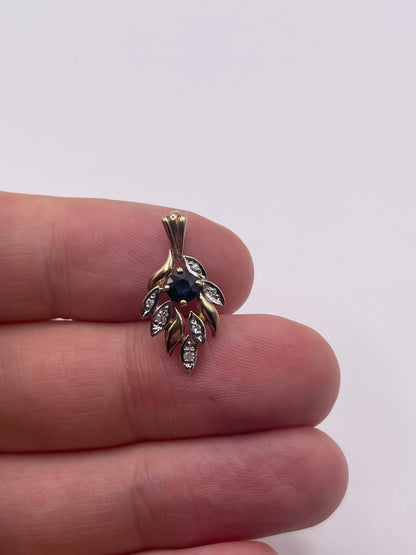 9ct gold sapphire and diamond pendant