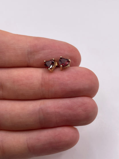 9ct gold garnet earrings