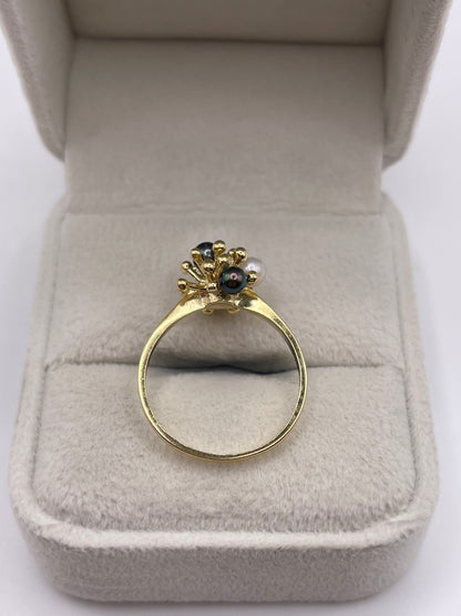 9ct gold pearl cluster ring