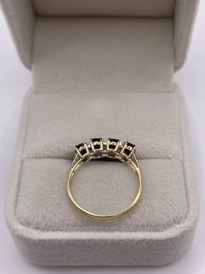 9ct gold sapphire and diamond ring