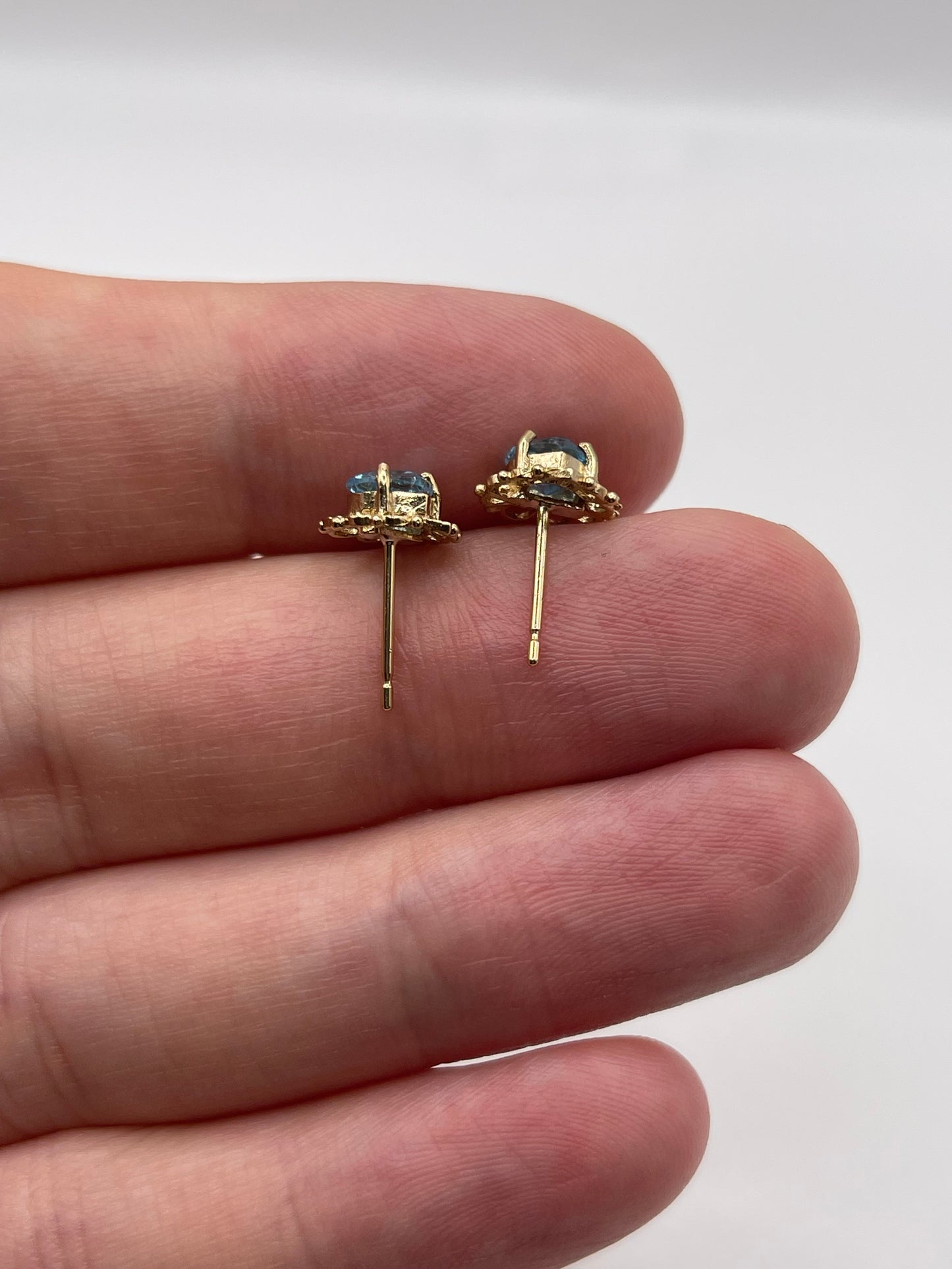 9ct gold blue topaz earrings