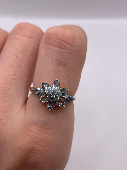 9ct gold topaz cluster ring