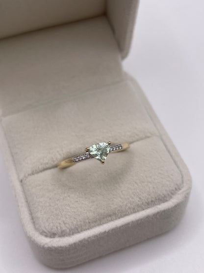 9ct gold tourmaline and zircon ring