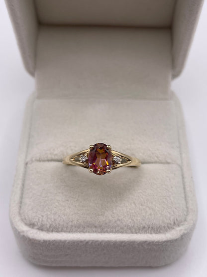 9ct gold mystic topaz and zircon ring