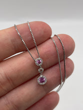 Load image into Gallery viewer, 18ct white gold pink sapphire and diamond necklace
