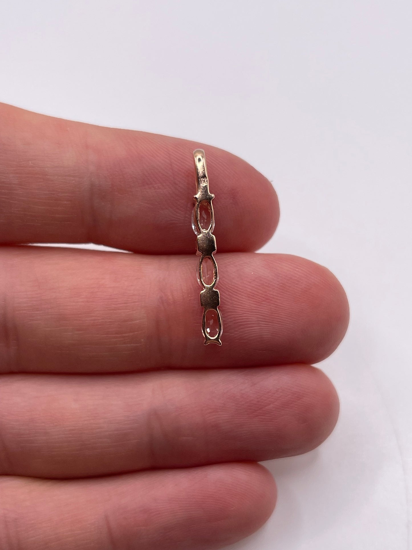 9ct rose gold topaz and diamond pendant