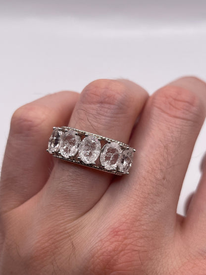 Silver gemstone ring