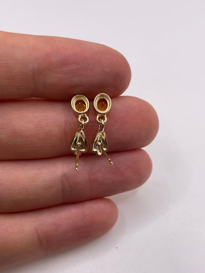 9ct gold citrine earrings