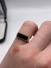 Load image into Gallery viewer, 9ct gold onyx ring
