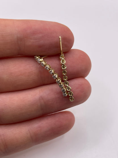 9ct gold diamond earrings
