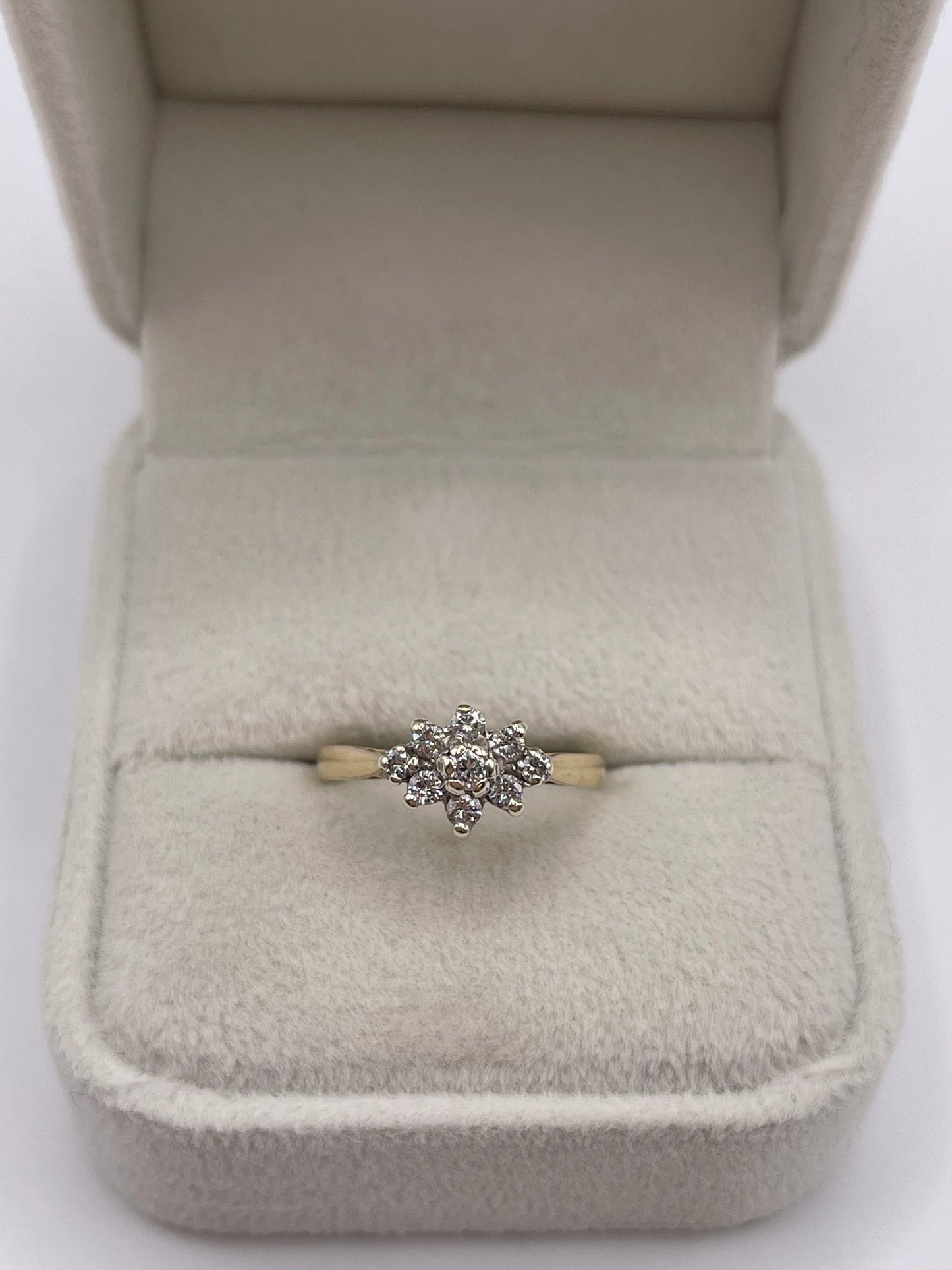 9ct gold diamond cluster ring