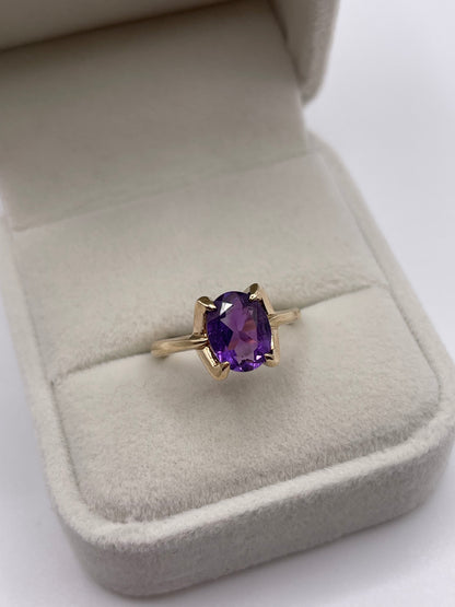9ct gold amethyst ring
