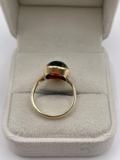 9ct gold moss agate ring