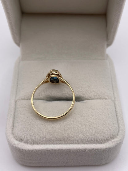 9ct gold blue topaz ring