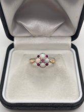 Load image into Gallery viewer, 15ct gold opal and ruby ring
