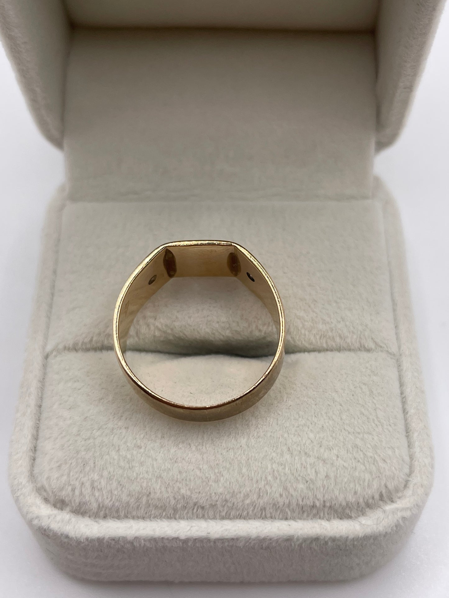 9ct gold diamond initial signet ring